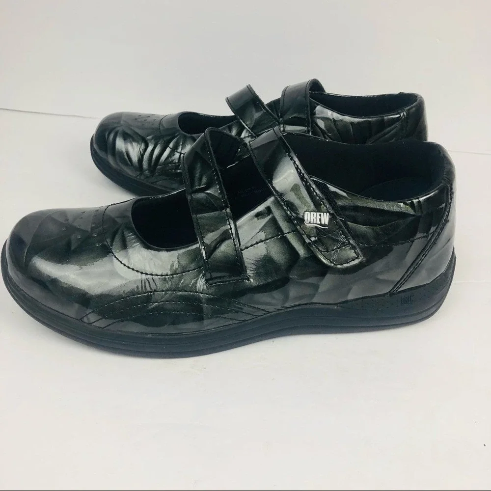 Drew Orchid Women's Green Marble Sz 7.5 N Cross Strap Diabetic‎